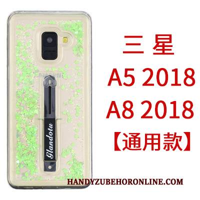 Hülle Samsung Galaxy A8 2018 Weiche Lila Handyhüllen, Case Samsung Galaxy A8 2018 Kreativ Treibsand Pulver