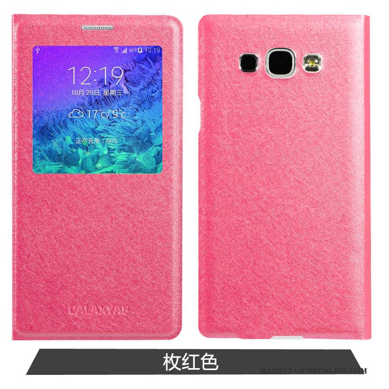 Hülle Samsung Galaxy A8 Folio Anti-sturz Handyhüllen, Case Samsung Galaxy A8 Lederhülle Rosa Schlank