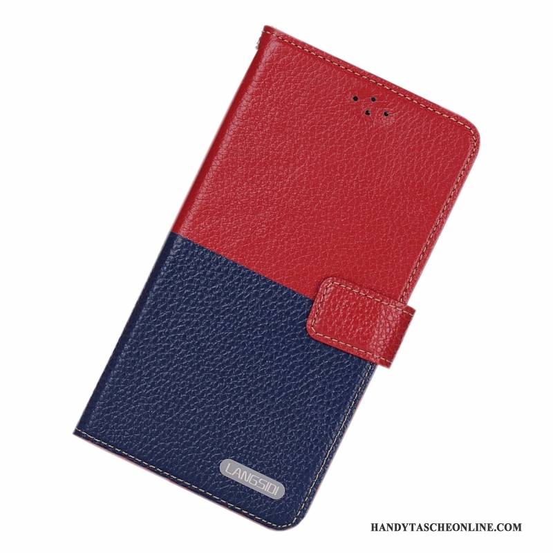 Hülle Samsung Galaxy A8 Folio Anti-sturz Rot, Case Samsung Galaxy A8 Leder Handyhüllen Einfach