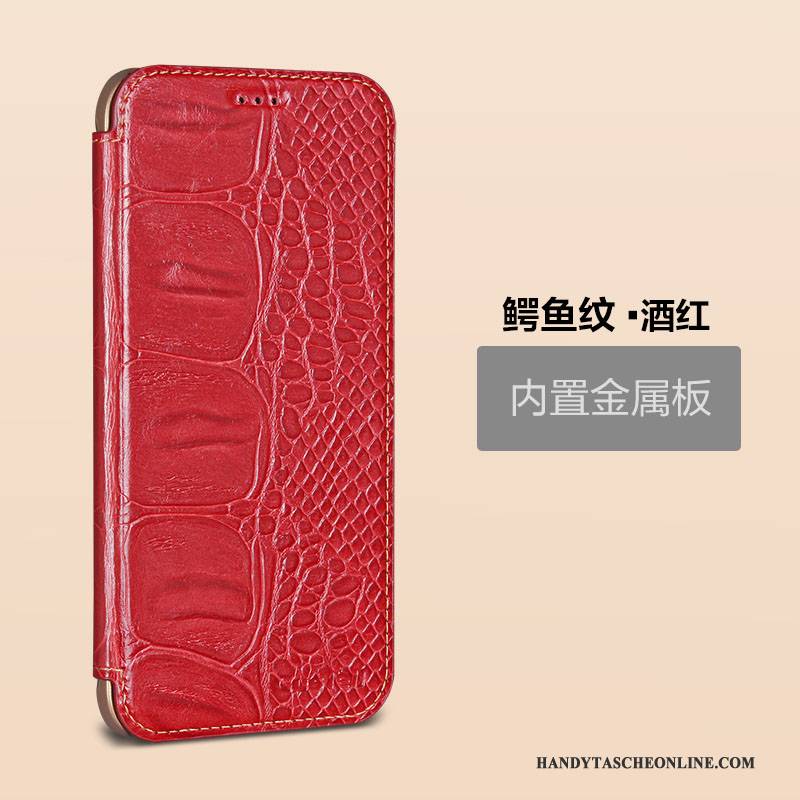 Hülle Samsung Galaxy A8 Folio Handyhüllen Business, Case Samsung Galaxy A8 Lederhülle Rot