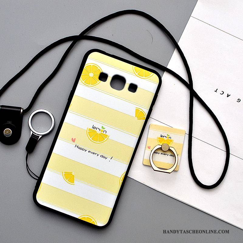 Hülle Samsung Galaxy A8 Karikatur Handyhüllen Hängende Verzierungen, Case Samsung Galaxy A8 Weiche Grün Nubuck