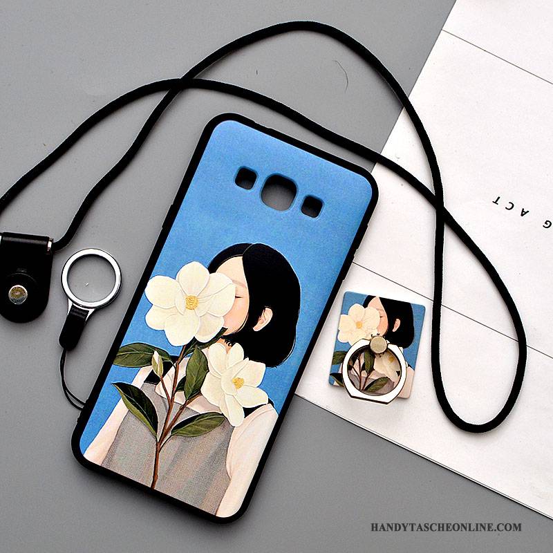 Hülle Samsung Galaxy A8 Karikatur Handyhüllen Hängende Verzierungen, Case Samsung Galaxy A8 Weiche Grün Nubuck