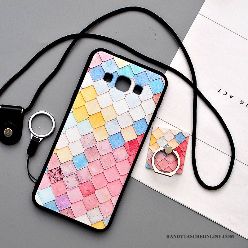 Hülle Samsung Galaxy A8 Karikatur Handyhüllen Hängende Verzierungen, Case Samsung Galaxy A8 Weiche Grün Nubuck