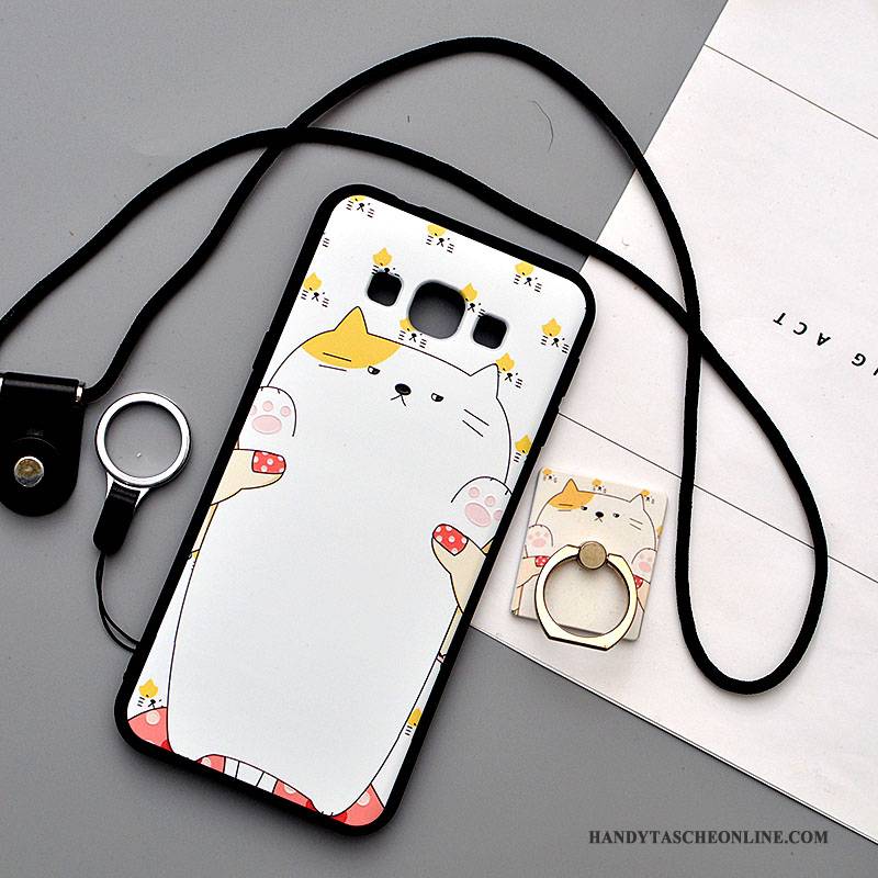 Hülle Samsung Galaxy A8 Karikatur Handyhüllen Hängende Verzierungen, Case Samsung Galaxy A8 Weiche Grün Nubuck