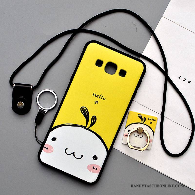 Hülle Samsung Galaxy A8 Karikatur Handyhüllen Hängende Verzierungen, Case Samsung Galaxy A8 Weiche Grün Nubuck