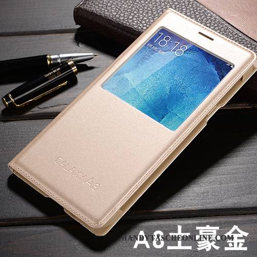 Hülle Samsung Galaxy A8 Lederhülle Grün Handyhüllen, Case Samsung Galaxy A8 Schutz Lichtfarbe