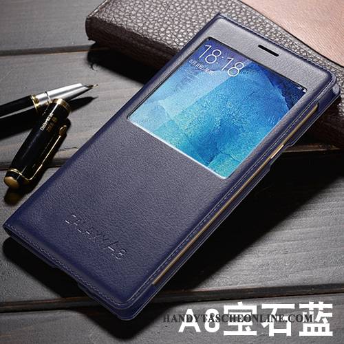 Hülle Samsung Galaxy A8 Lederhülle Grün Handyhüllen, Case Samsung Galaxy A8 Schutz Lichtfarbe