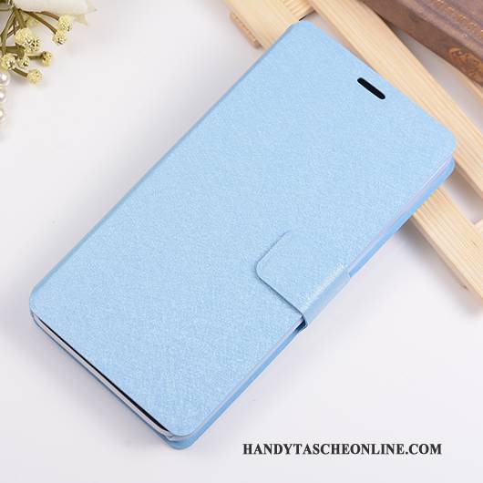 Hülle Samsung Galaxy A8 Lederhülle Hellblau Handyhüllen, Case Samsung Galaxy A8 Folio