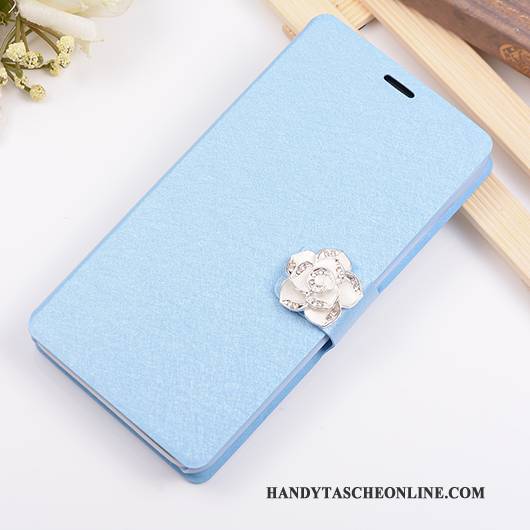 Hülle Samsung Galaxy A8 Lederhülle Hellblau Handyhüllen, Case Samsung Galaxy A8 Folio