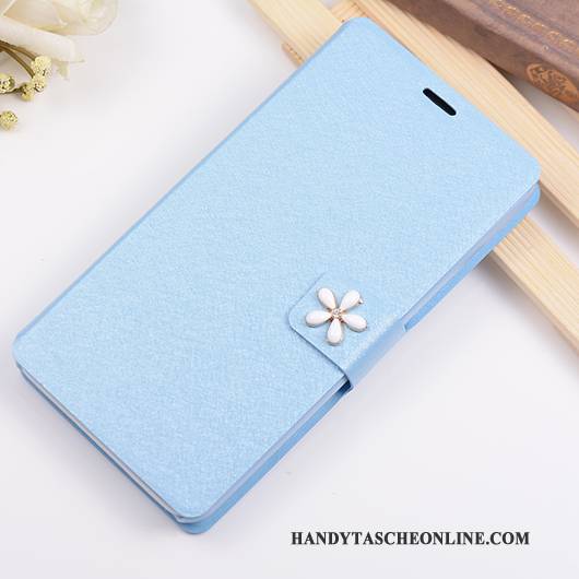 Hülle Samsung Galaxy A8 Lederhülle Hellblau Handyhüllen, Case Samsung Galaxy A8 Folio