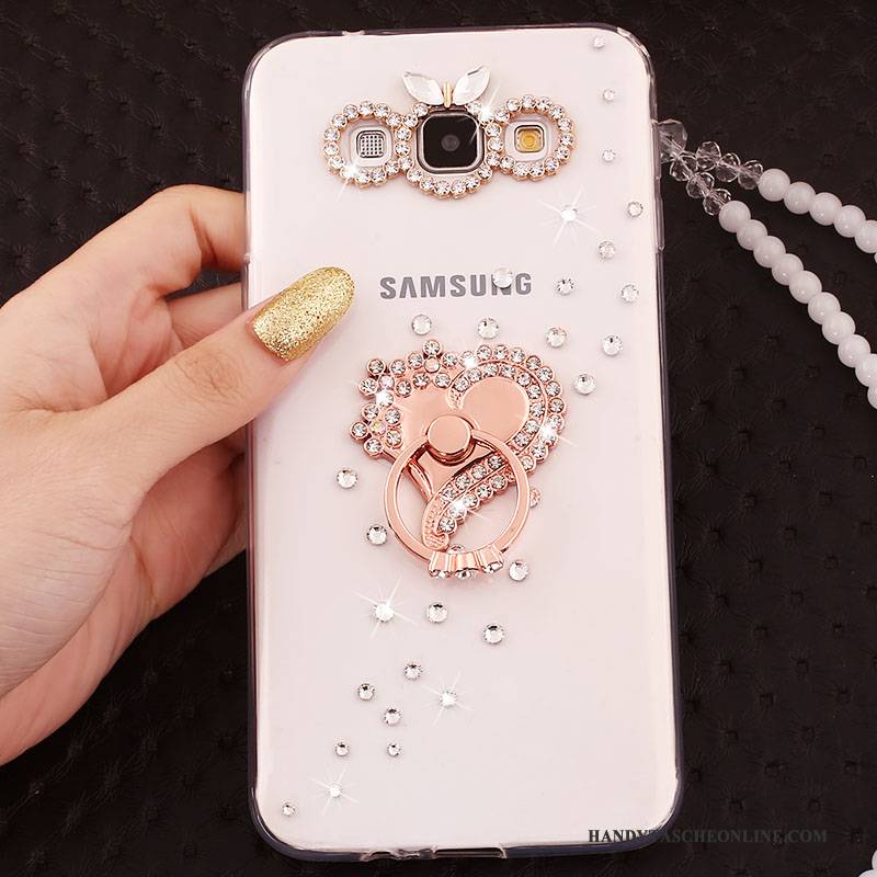 Hülle Samsung Galaxy A8 Schutz Gold Handyhüllen, Case Samsung Galaxy A8 Hängende Verzierungen Ring