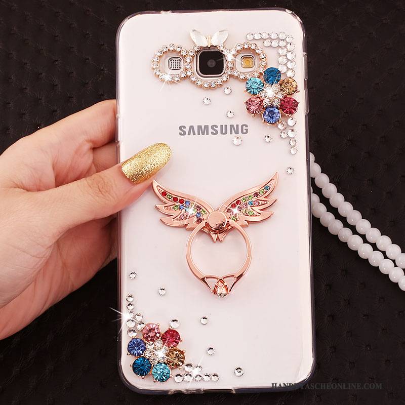 Hülle Samsung Galaxy A8 Schutz Gold Handyhüllen, Case Samsung Galaxy A8 Hängende Verzierungen Ring