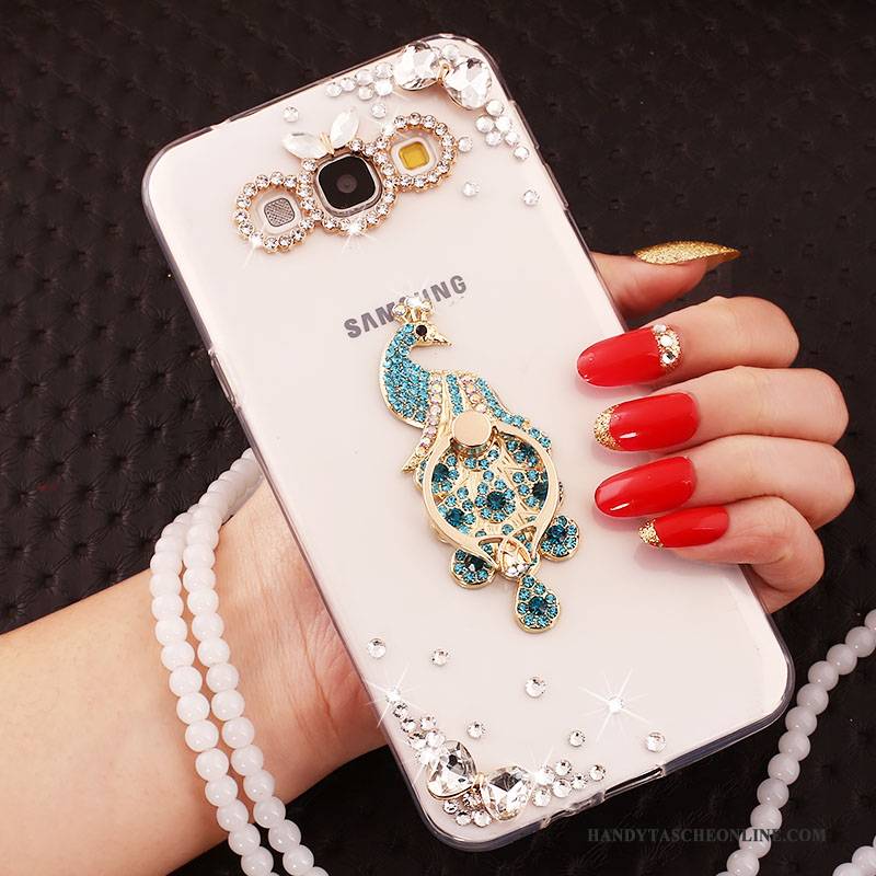 Hülle Samsung Galaxy A8 Schutz Gold Handyhüllen, Case Samsung Galaxy A8 Hängende Verzierungen Ring