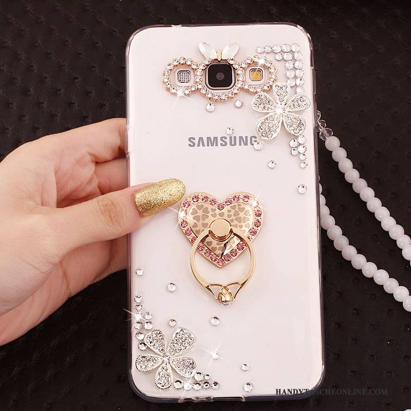 Hülle Samsung Galaxy A8 Schutz Gold Handyhüllen, Case Samsung Galaxy A8 Hängende Verzierungen Ring