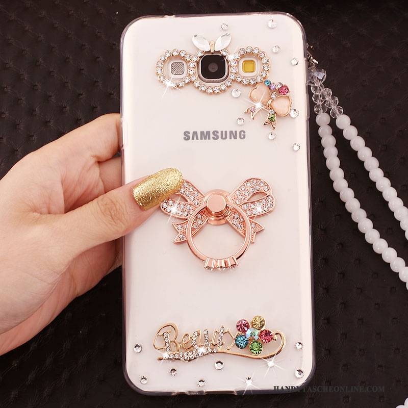 Hülle Samsung Galaxy A8 Schutz Gold Handyhüllen, Case Samsung Galaxy A8 Hängende Verzierungen Ring