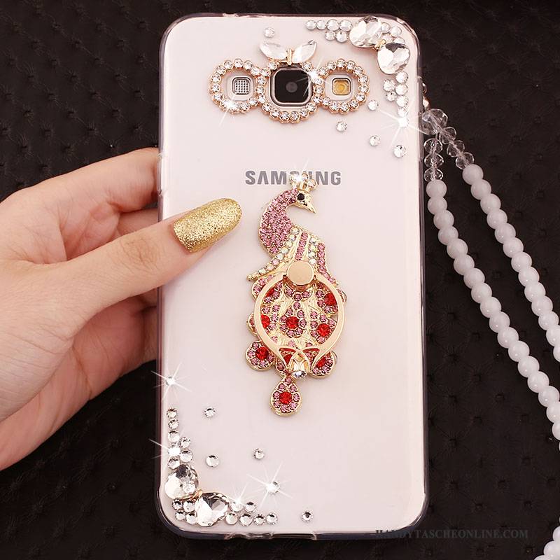 Hülle Samsung Galaxy A8 Schutz Gold Handyhüllen, Case Samsung Galaxy A8 Hängende Verzierungen Ring