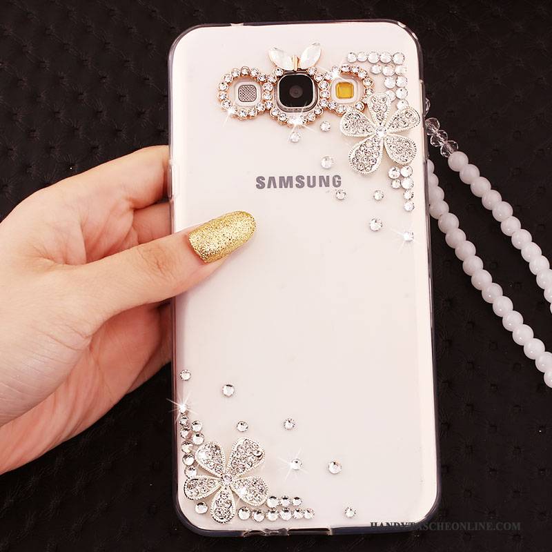 Hülle Samsung Galaxy A8 Schutz Gold Handyhüllen, Case Samsung Galaxy A8 Hängende Verzierungen Ring