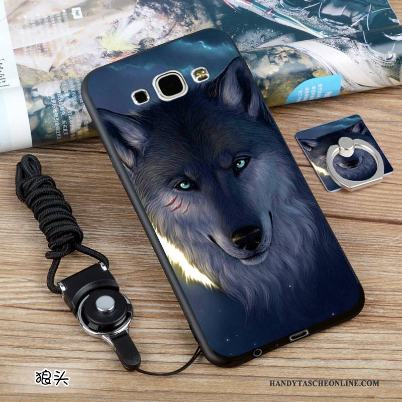 Hülle Samsung Galaxy A8 Schutz Nubuck Europa, Case Samsung Galaxy A8 Weiche Schwarz Handyhüllen