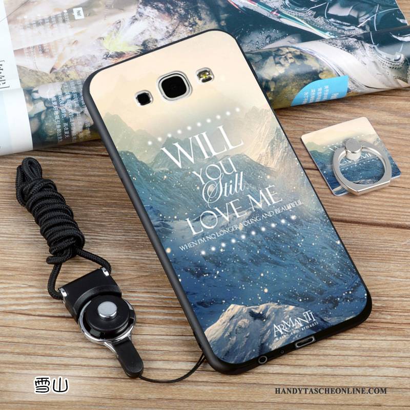 Hülle Samsung Galaxy A8 Schutz Nubuck Europa, Case Samsung Galaxy A8 Weiche Schwarz Handyhüllen