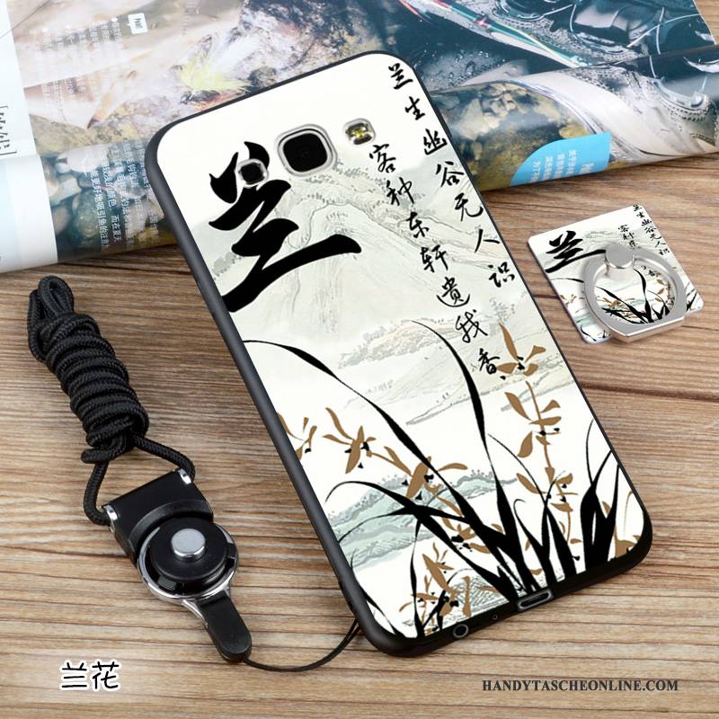 Hülle Samsung Galaxy A8 Schutz Nubuck Europa, Case Samsung Galaxy A8 Weiche Schwarz Handyhüllen