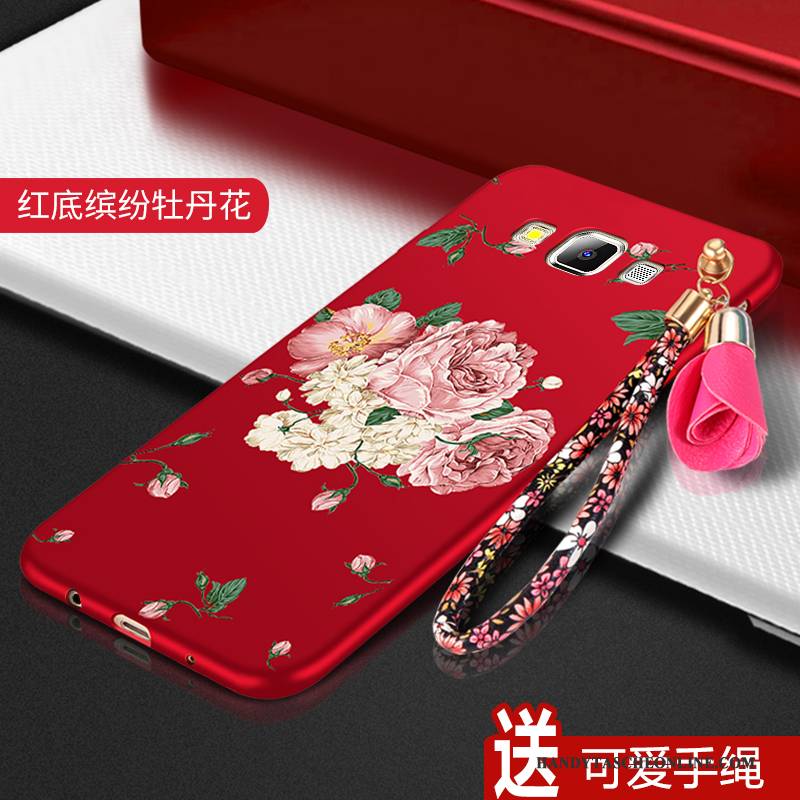 Hülle Samsung Galaxy A8 Silikon Rot Nubuck, Case Samsung Galaxy A8 Weiche Anti-sturz Trend