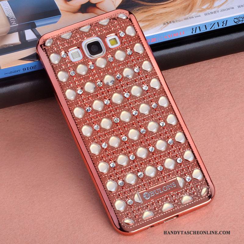 Hülle Samsung Galaxy A8 Strass Handyhüllen Hängende Verzierungen, Case Samsung Galaxy A8 Halterung Gold Anti-sturz