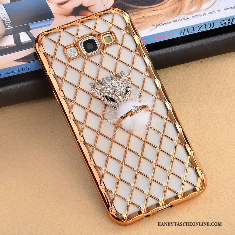 Hülle Samsung Galaxy A8 Strass Handyhüllen Hängende Verzierungen, Case Samsung Galaxy A8 Halterung Gold Anti-sturz