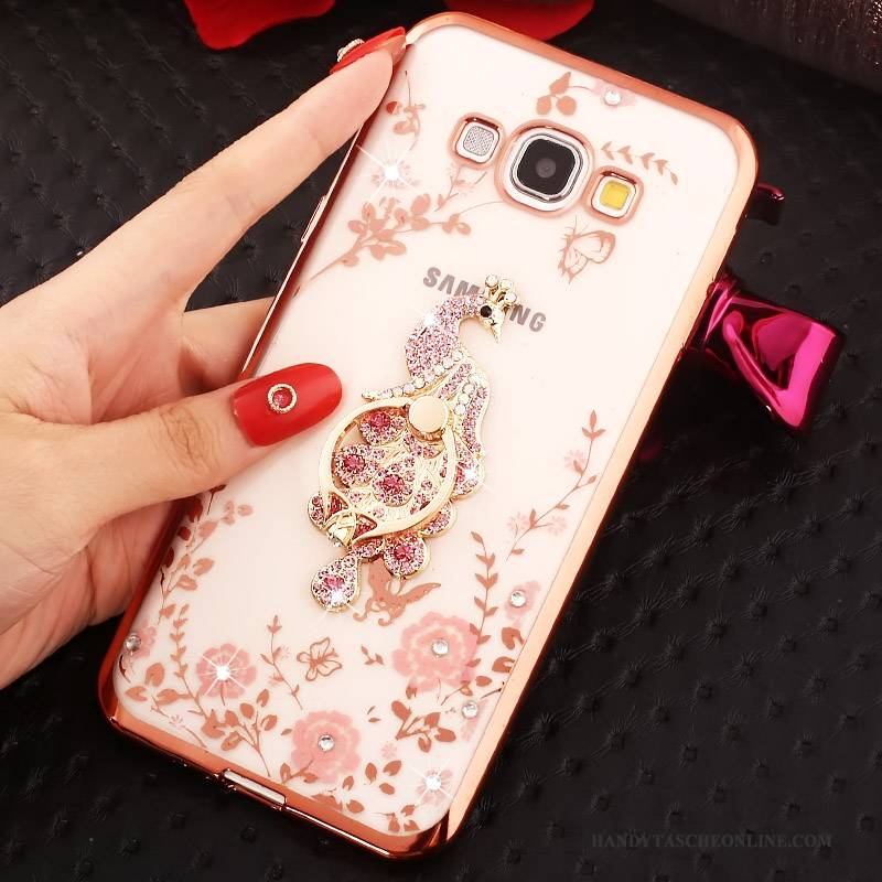 Hülle Samsung Galaxy A8 Strass Rosa Handyhüllen, Case Samsung Galaxy A8 Gold Ring