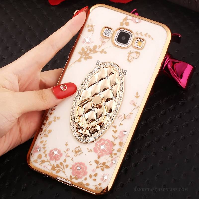 Hülle Samsung Galaxy A8 Strass Rosa Handyhüllen, Case Samsung Galaxy A8 Gold Ring