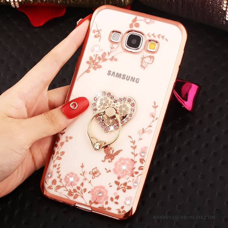 Hülle Samsung Galaxy A8 Strass Rosa Handyhüllen, Case Samsung Galaxy A8 Gold Ring