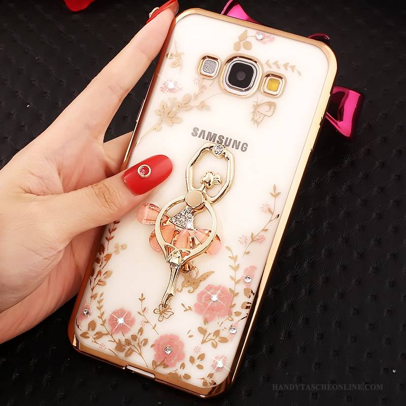 Hülle Samsung Galaxy A8 Strass Rosa Handyhüllen, Case Samsung Galaxy A8 Gold Ring