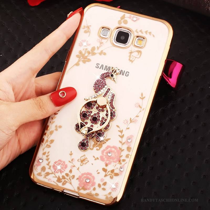 Hülle Samsung Galaxy A8 Strass Rosa Handyhüllen, Case Samsung Galaxy A8 Gold Ring