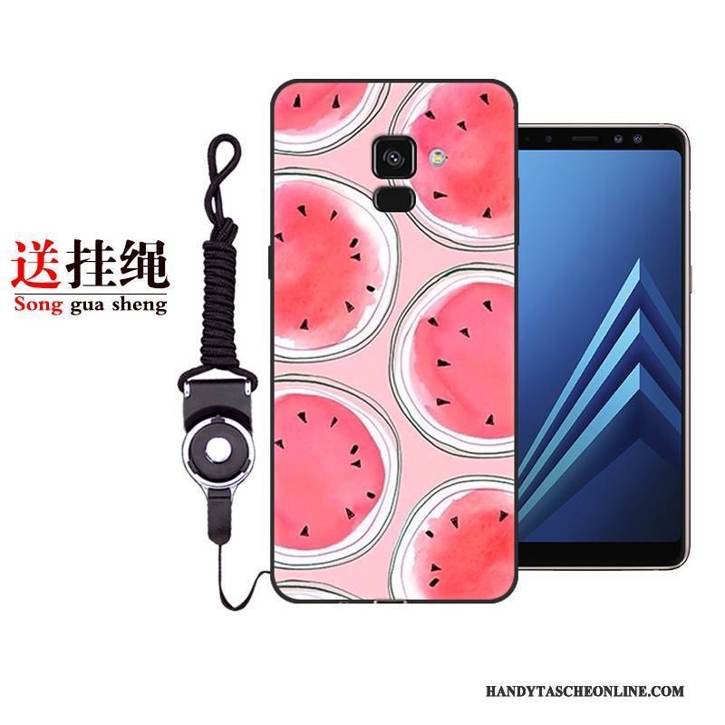 Hülle Samsung Galaxy A8+ Taschen Handyhüllen Persönlichkeit, Case Samsung Galaxy A8+ Schutz Anti-sturz Schwarz