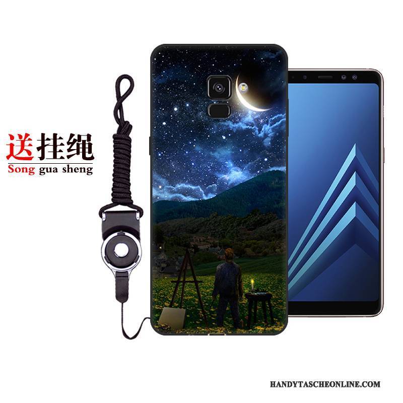 Hülle Samsung Galaxy A8+ Taschen Handyhüllen Persönlichkeit, Case Samsung Galaxy A8+ Schutz Anti-sturz Schwarz