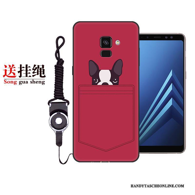 Hülle Samsung Galaxy A8+ Taschen Handyhüllen Persönlichkeit, Case Samsung Galaxy A8+ Schutz Anti-sturz Schwarz