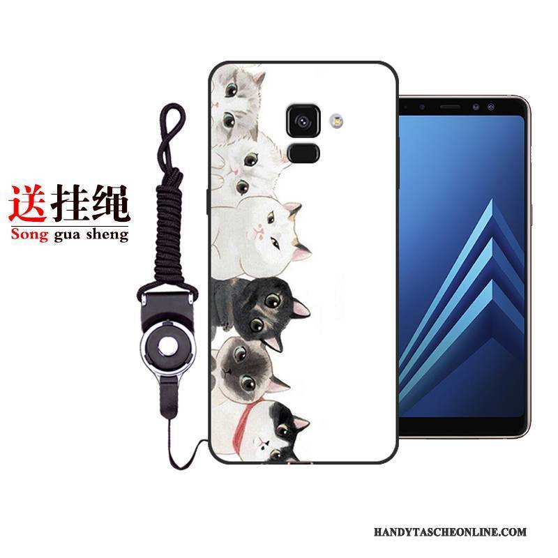 Hülle Samsung Galaxy A8+ Taschen Handyhüllen Persönlichkeit, Case Samsung Galaxy A8+ Schutz Anti-sturz Schwarz