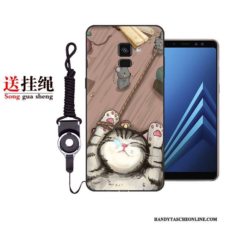 Hülle Samsung Galaxy A8+ Taschen Handyhüllen Persönlichkeit, Case Samsung Galaxy A8+ Schutz Anti-sturz Schwarz