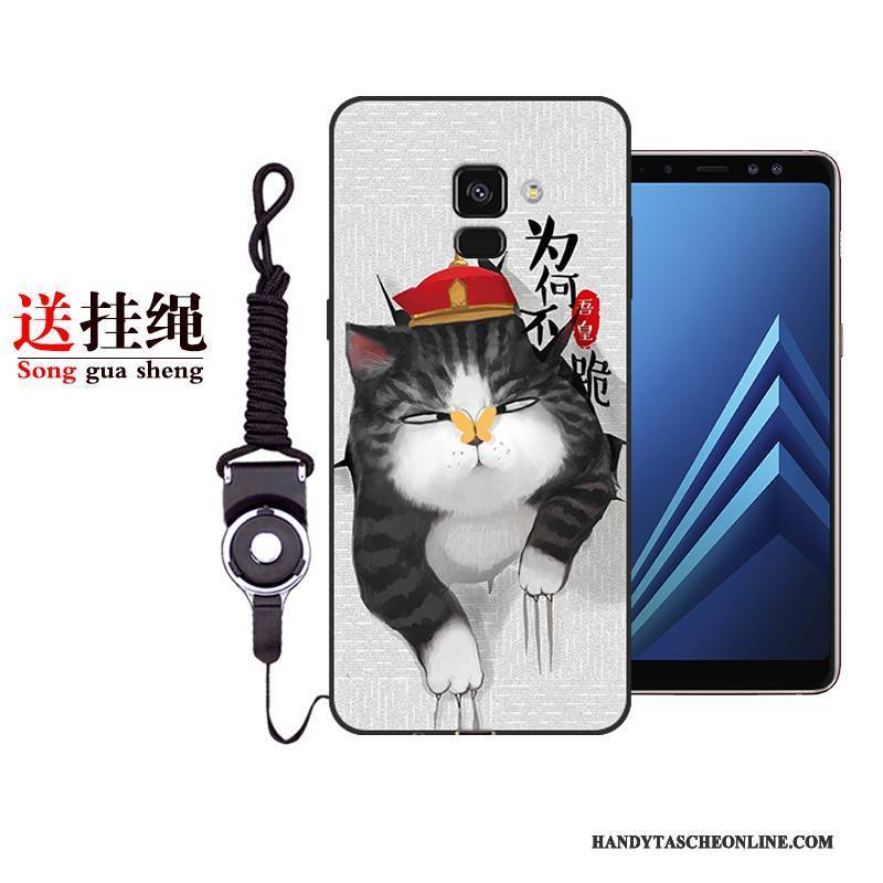 Hülle Samsung Galaxy A8+ Taschen Handyhüllen Persönlichkeit, Case Samsung Galaxy A8+ Schutz Anti-sturz Schwarz