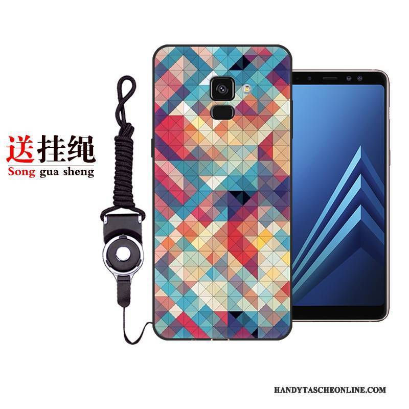 Hülle Samsung Galaxy A8+ Taschen Handyhüllen Persönlichkeit, Case Samsung Galaxy A8+ Schutz Anti-sturz Schwarz