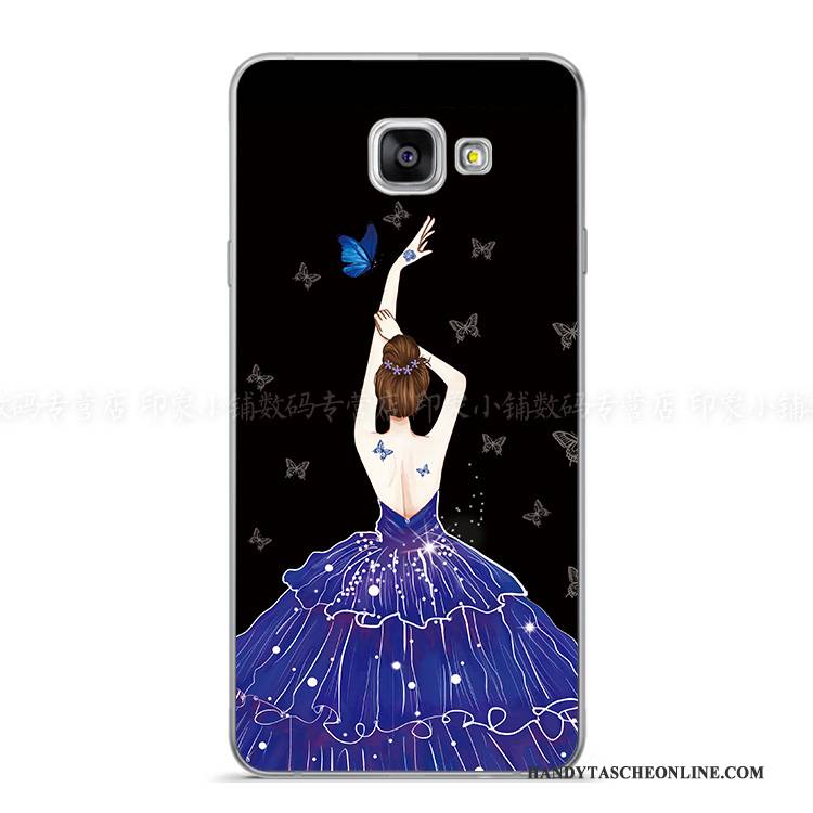 Hülle Samsung Galaxy A8 Weiche Handbemalte Dünne, Case Samsung Galaxy A8 Kreativ Lila Handyhüllen