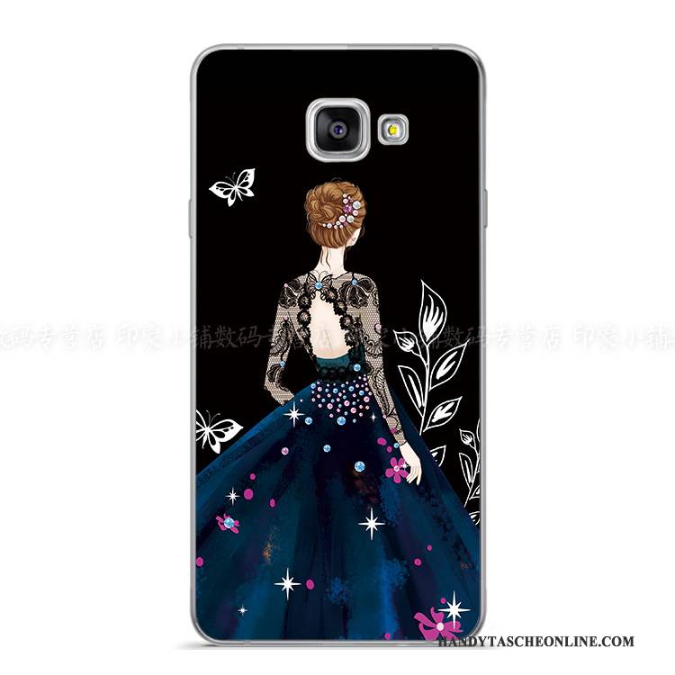 Hülle Samsung Galaxy A8 Weiche Handbemalte Dünne, Case Samsung Galaxy A8 Kreativ Lila Handyhüllen