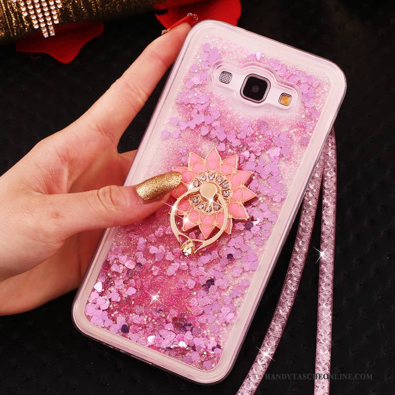 Hülle Samsung Galaxy A8 Weiche Hängende Verzierungen Rosa, Case Samsung Galaxy A8 Strass Handyhüllen