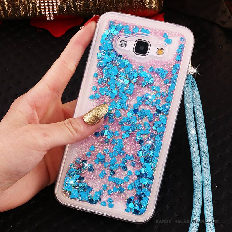 Hülle Samsung Galaxy A8 Weiche Hängende Verzierungen Rosa, Case Samsung Galaxy A8 Strass Handyhüllen