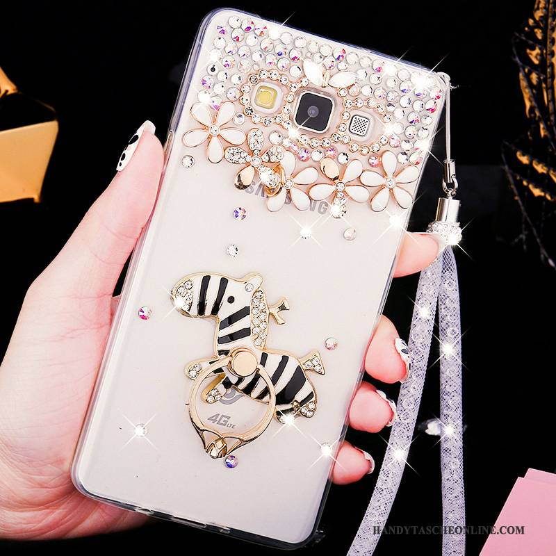 Hülle Samsung Galaxy A8 Weiche Nubuck Schwer, Case Samsung Galaxy A8 Strass Handyhüllen Transparent