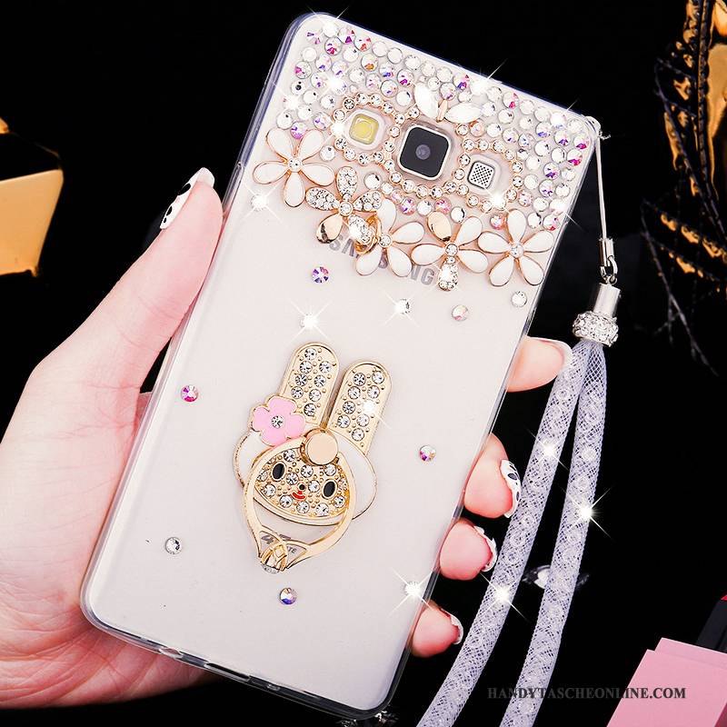 Hülle Samsung Galaxy A8 Weiche Nubuck Schwer, Case Samsung Galaxy A8 Strass Handyhüllen Transparent