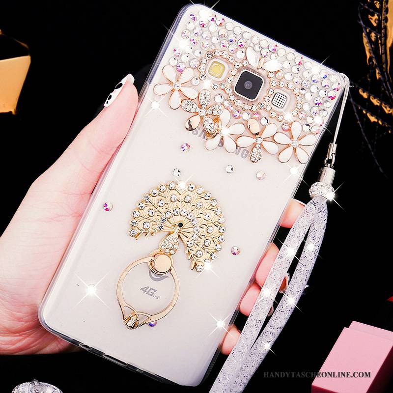 Hülle Samsung Galaxy A8 Weiche Nubuck Schwer, Case Samsung Galaxy A8 Strass Handyhüllen Transparent