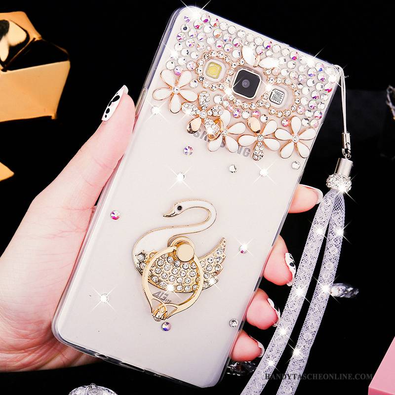 Hülle Samsung Galaxy A8 Weiche Nubuck Schwer, Case Samsung Galaxy A8 Strass Handyhüllen Transparent