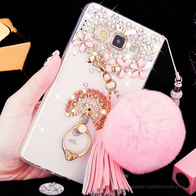 Hülle Samsung Galaxy A8 Weiche Nubuck Schwer, Case Samsung Galaxy A8 Strass Handyhüllen Transparent