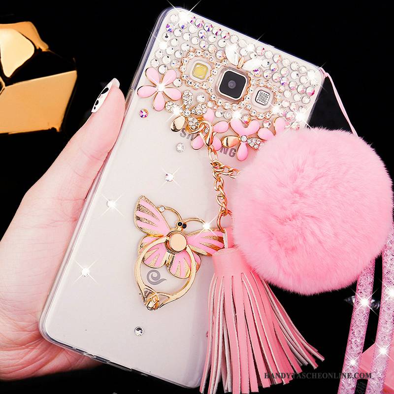 Hülle Samsung Galaxy A8 Weiche Nubuck Schwer, Case Samsung Galaxy A8 Strass Handyhüllen Transparent