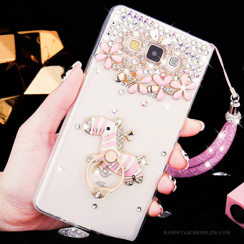 Hülle Samsung Galaxy A8 Weiche Nubuck Schwer, Case Samsung Galaxy A8 Strass Handyhüllen Transparent